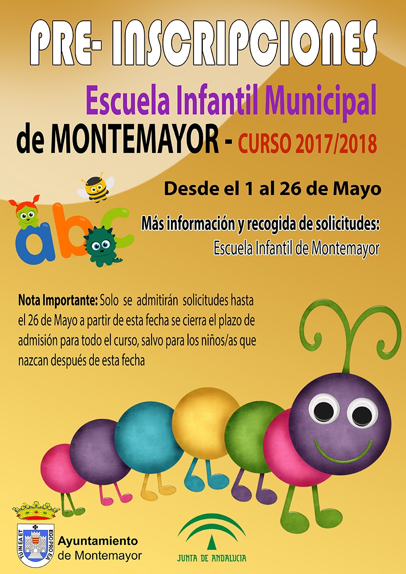 Pre-Inscripciones Escuela Infantil Municipal de Montemayor 1