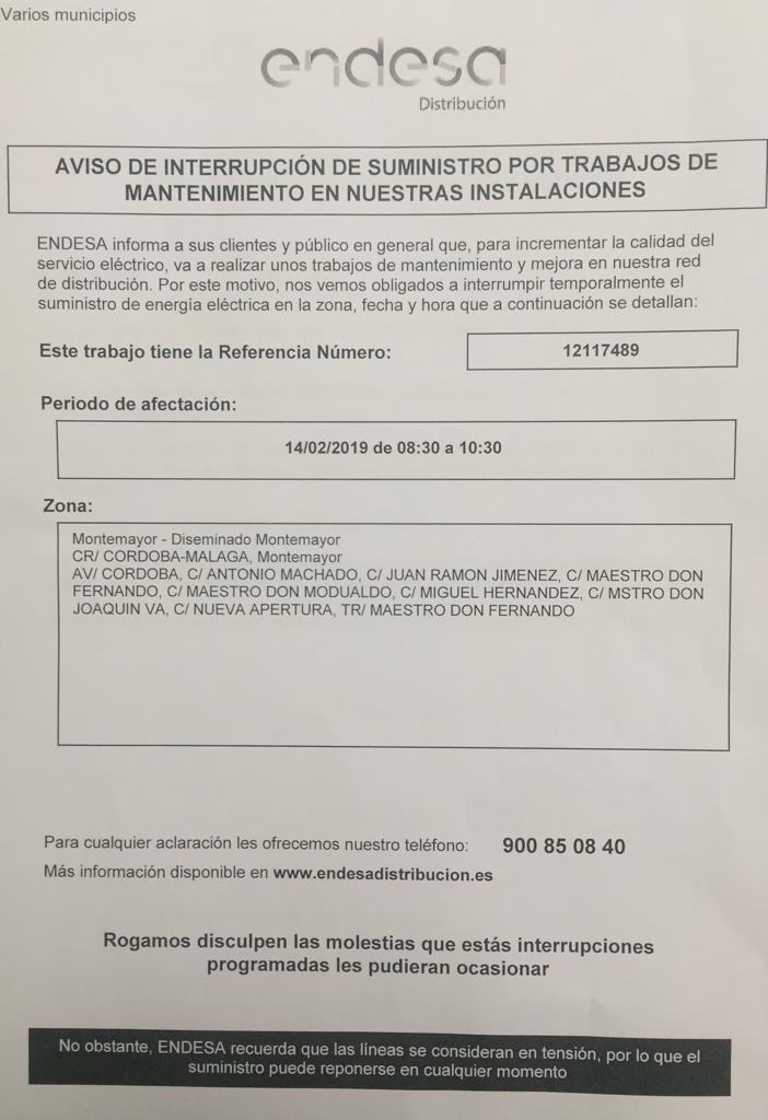AVISO INTERRUPCIÓN SUMINISTRO ELECTRICO 1