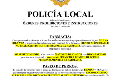 INSTRUCCIONES POLICIA LOCAL SALIDAS DEL HOGAR