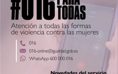 Novedades del servicio 016 y campaña de concienciación social sobre Violencia de Género